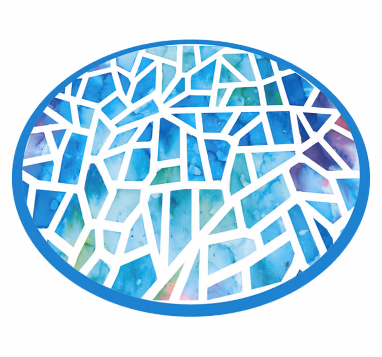 Vinyl Teppich blau aquarellmosaik - TenStickers