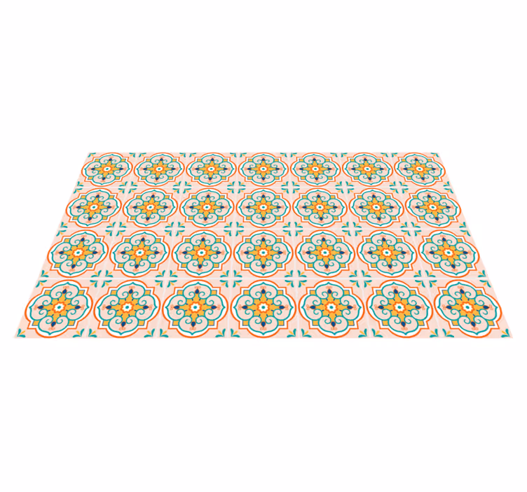 Vinylteppich Mosaik Quadratisches buntes Design - TenStickers