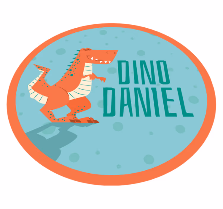Vinylteppich kindlich dinosaurier anpassbarer kreis - TenStickers