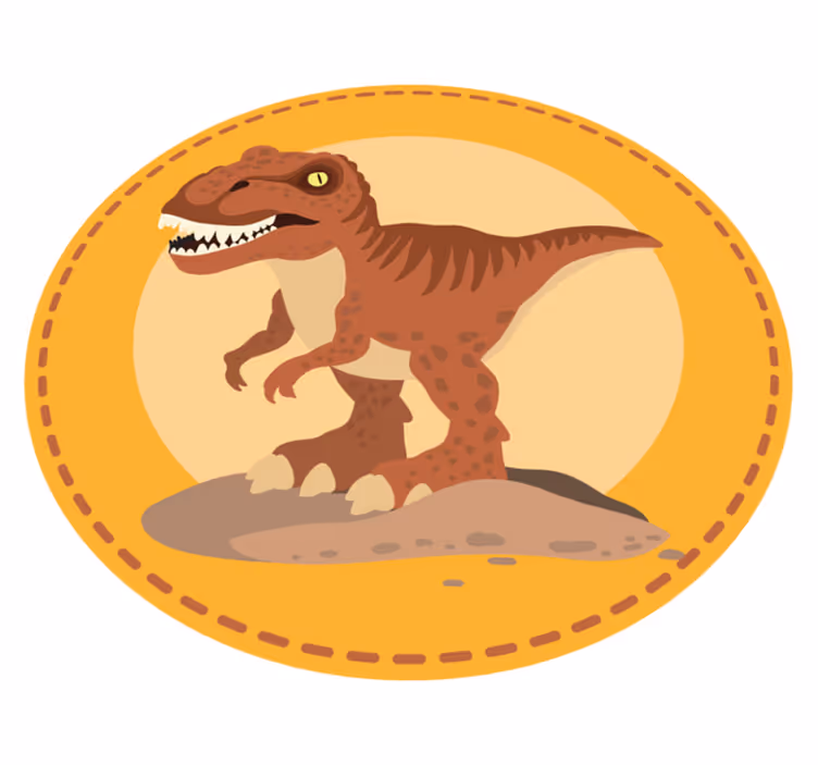 Vinyl Teppich Kinder runder teppich mit dinosauriern - TenStickers