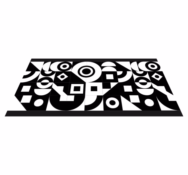 Vinylteppich Flur Geometrisches schwarzweiss-muster - TenStickers