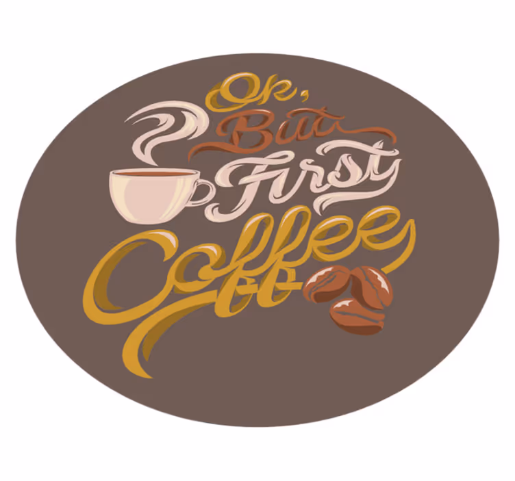 Vinyl Teppich Spruch kaffee-typografie - TenStickers