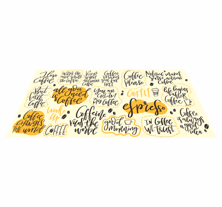 Vinyl Teppich Spruch kaffee liebe espresso - TenStickers