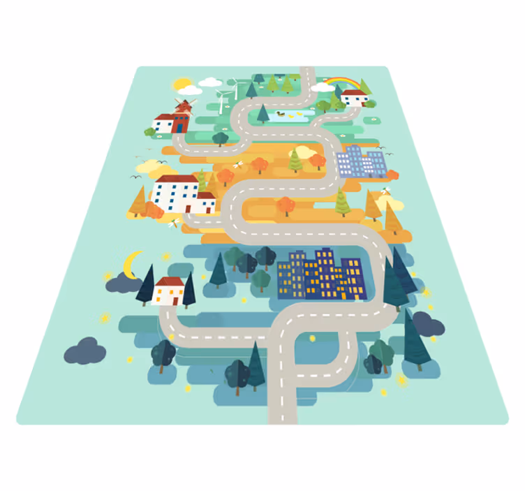Vinylteppich Straßen Landschaft mit straßen - TenStickers