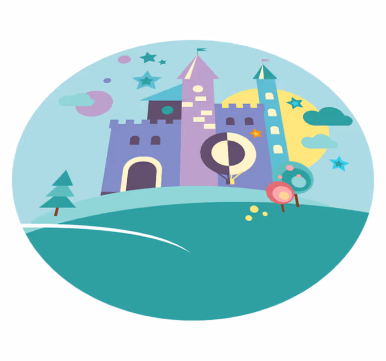Vinyl Teppich Kinder fantasie-schlossspiel - TenStickers