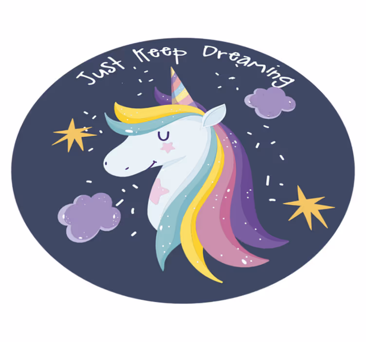 Vinyl Teppich Kinder träume weiter, einhorn - TenStickers