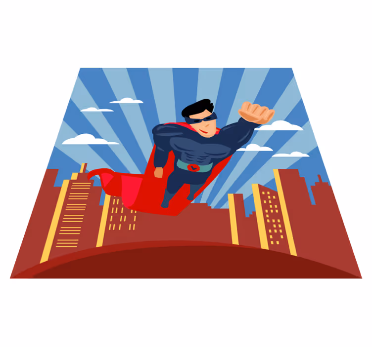Vinylteppich kindlich Superhelden fliegen - TenStickers