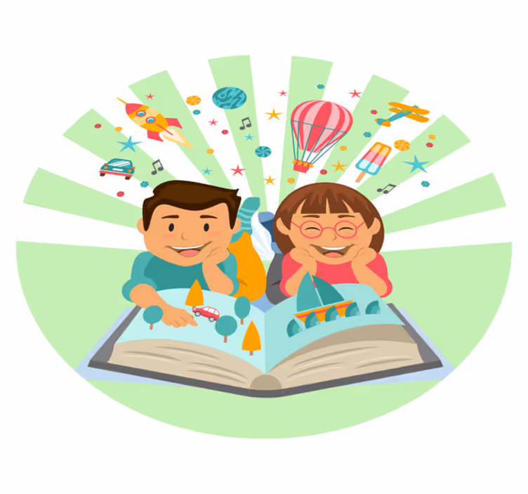 Vinyl Teppich Kinder fantasievolles lesen - TenStickers