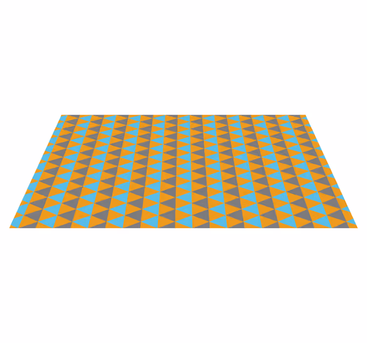 Vinylteppich geometrisch Orange, blaue und graue dreiecke - TenStickers