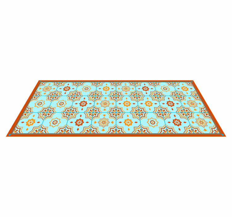 Vinylteppich Mosaik Orange und blaues mosaik - TenStickers