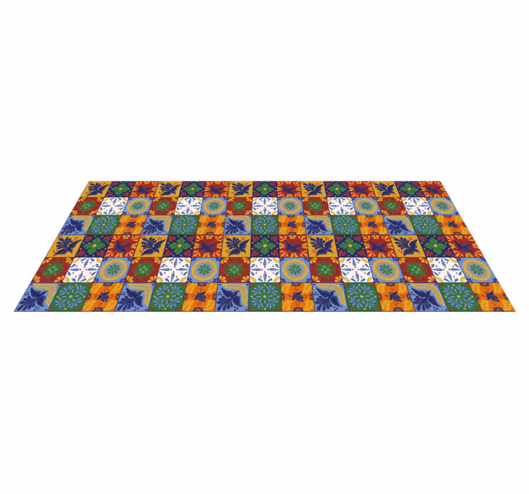 Vinyl Teppich Fliesenoptik bunte fliese - TenStickers