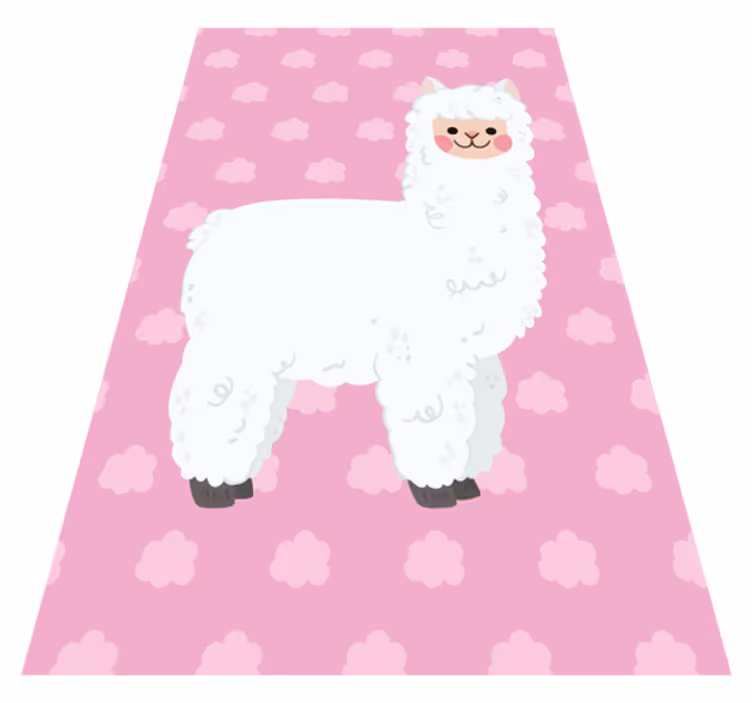 Vinyl Teppich Baby wolkige lamaillustration - TenStickers