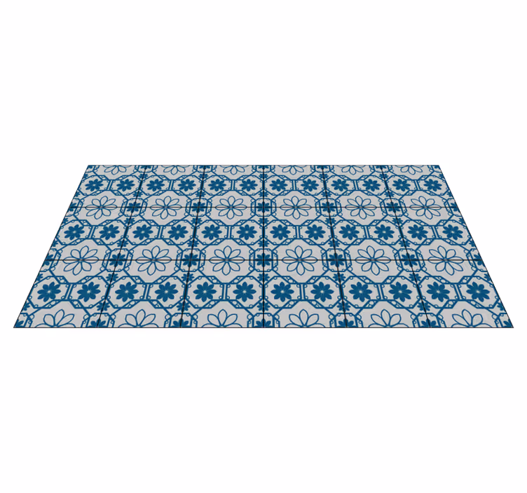 Vinyl Teppich Fliesenoptik blumenmosaikfliesen - TenStickers
