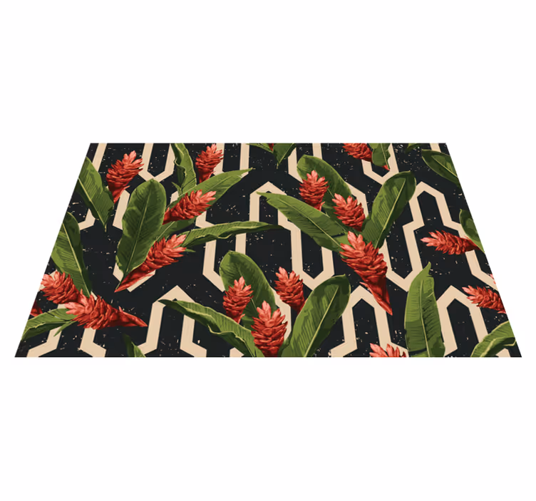 Vinylteppich Blumen Vintage tropische blätter - TenStickers