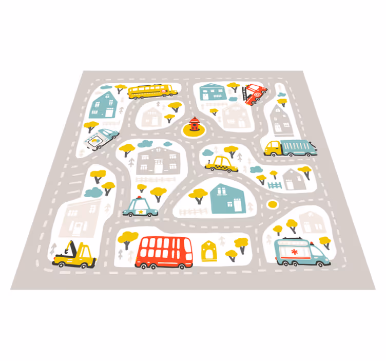 Vinyl Teppich Kinder stadtspielparcours - TenStickers