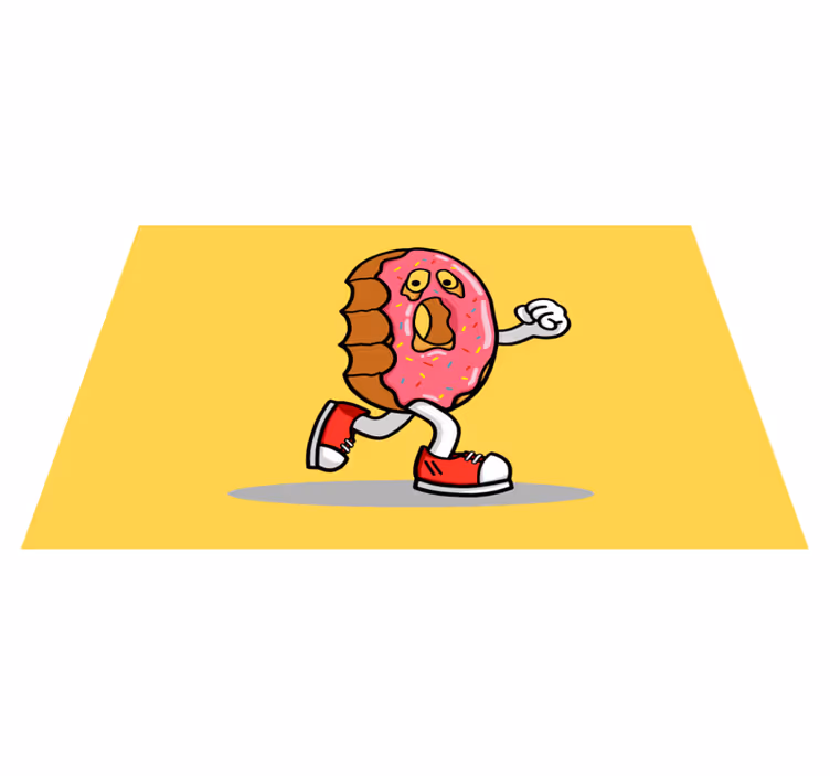 Vinylteppich kindlich animierter donut-charakter - TenStickers