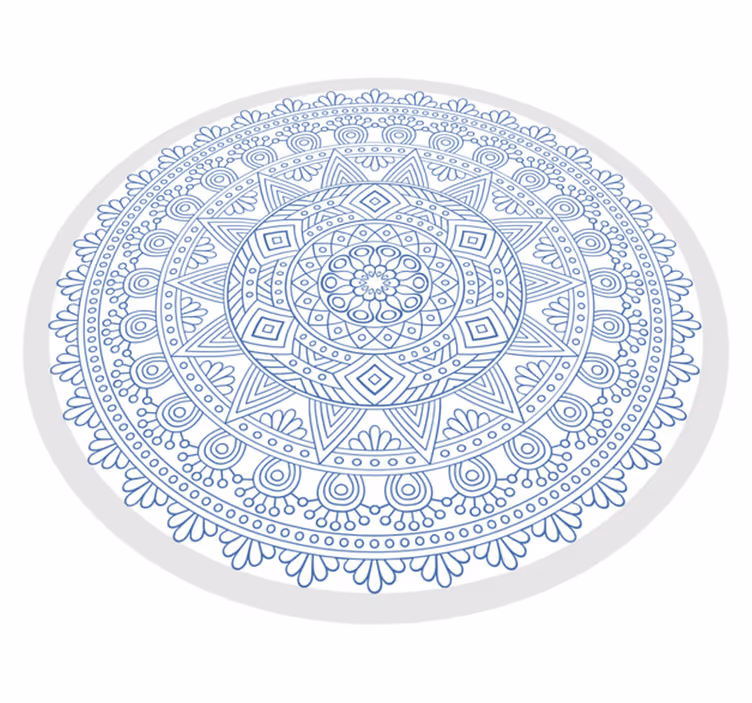 Vinyl Teppich Mandala komplexes blaues motiv - TenStickers