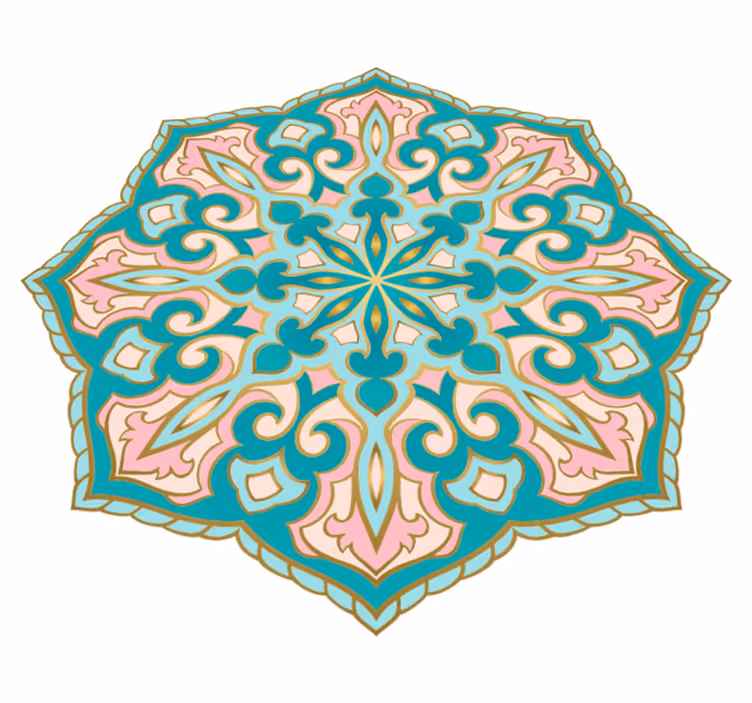 Vinyl Teppich Mosaik medaillon im mandala-stil - TenStickers