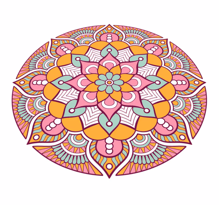 Vinyl Teppich Mandala lebendiges florales konzept - TenStickers
