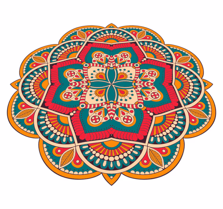 Vinyl Teppich Mandala lebendiges, farbenfrohes design - TenStickers