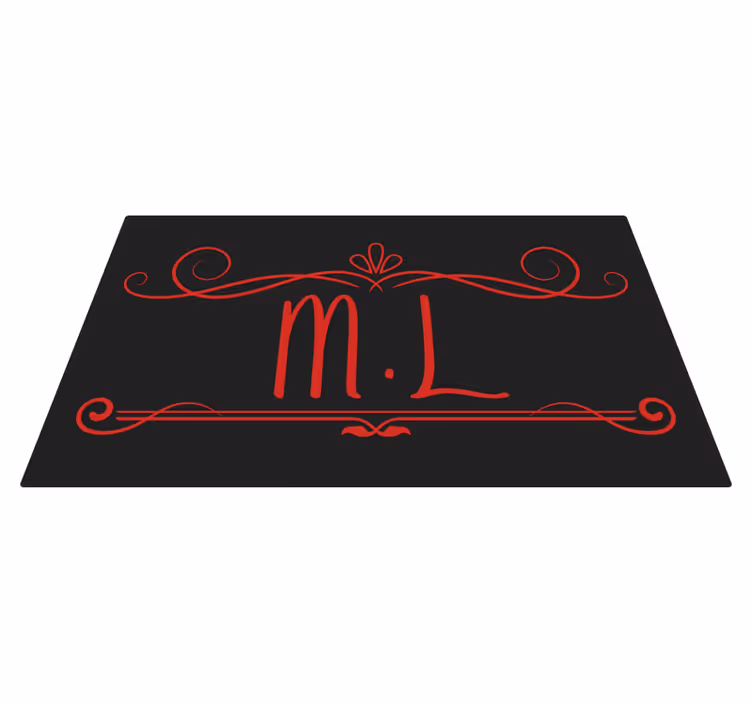 Vinyl Teppich mit Namen monogramm eleganz - TenStickers