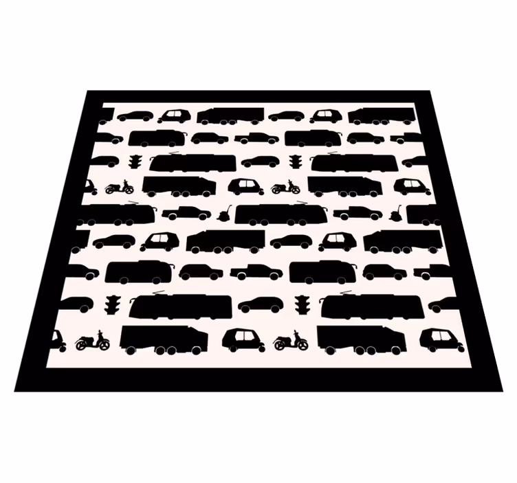 Vinyl Teppich Straßen fahrzeugsilhouetten - TenStickers