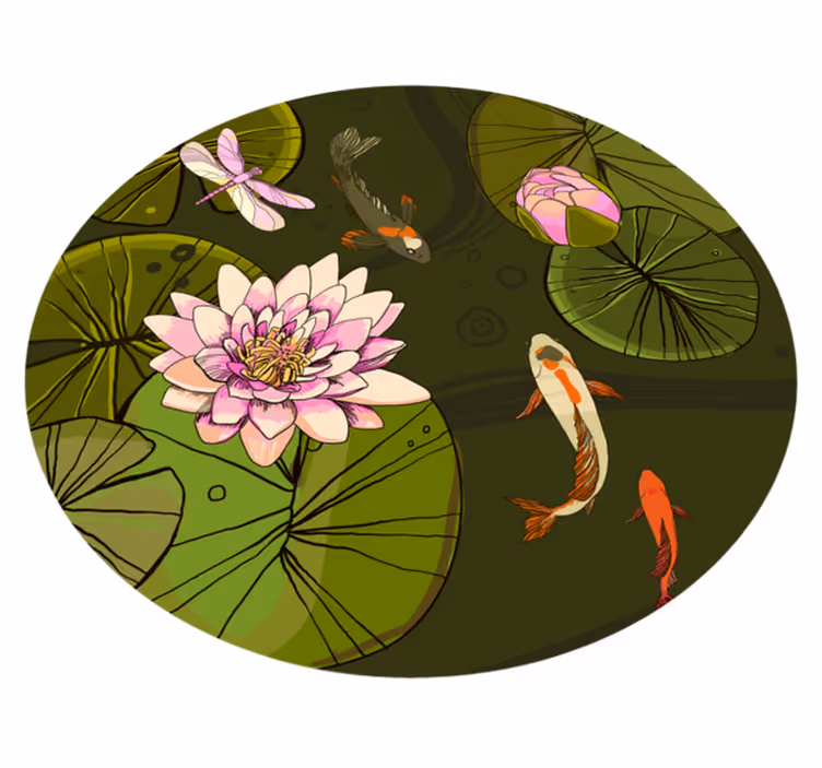 Vinylteppich Blumen Lotus auf dem Wasser - TenStickers
