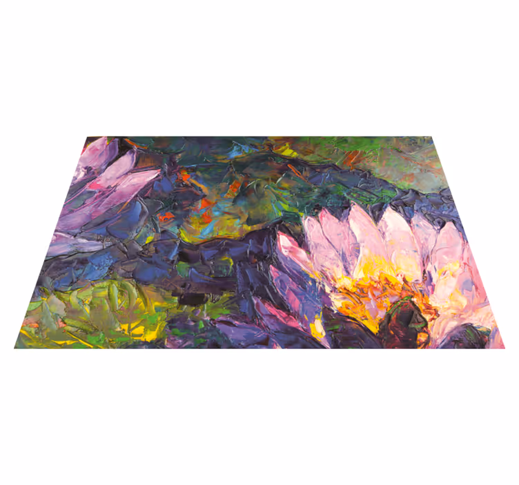 Vinyl Teppich Blumen impressionistische blumen - TenStickers