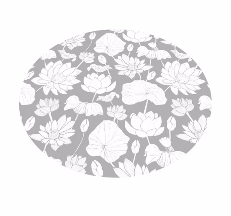 Vinyl Teppich Blumen floral monochrom - TenStickers