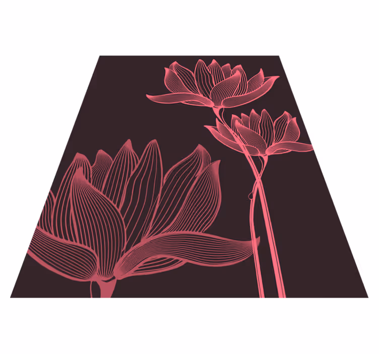 Vinyl Teppich Blumen floraler kontrast - TenStickers