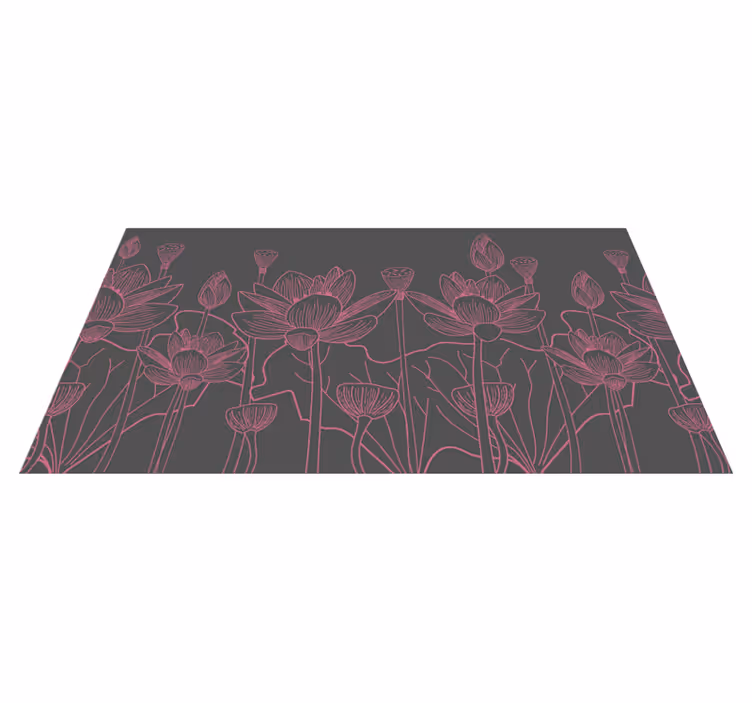 Vinyl Teppich Blumen blumenkonturskizze - TenStickers