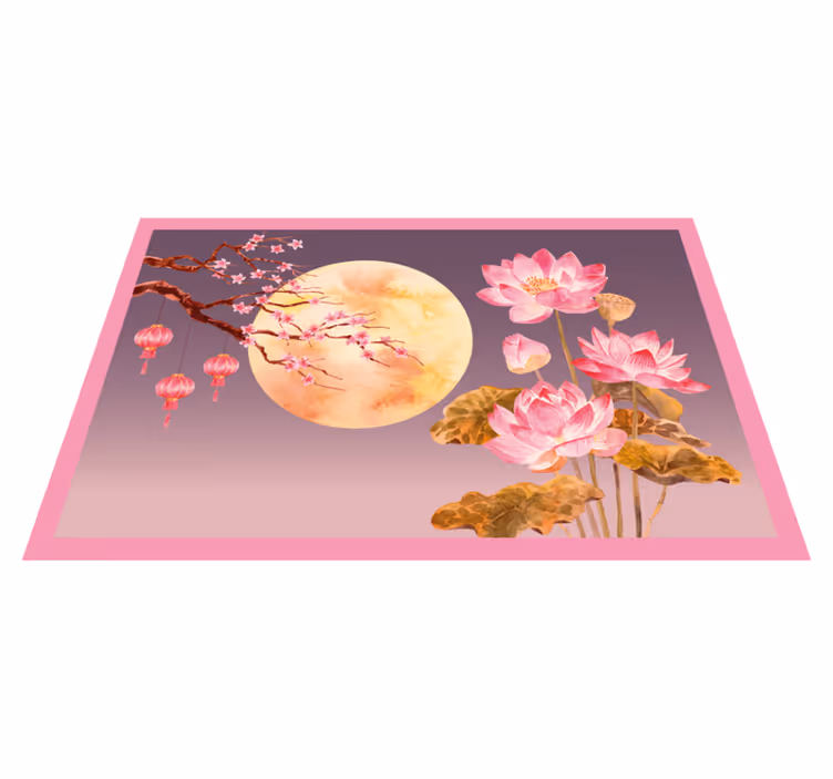 Vinyl Teppich Blumen blumen mondlicht - TenStickers