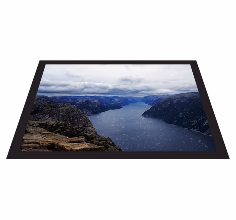 Vinyl Teppich Natur luftaufnahme des fjords - TenStickers