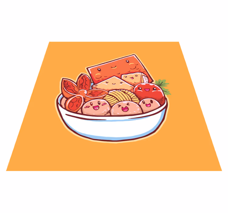 Vinyl Teppich Küche cartoon-sushi-genuss - TenStickers