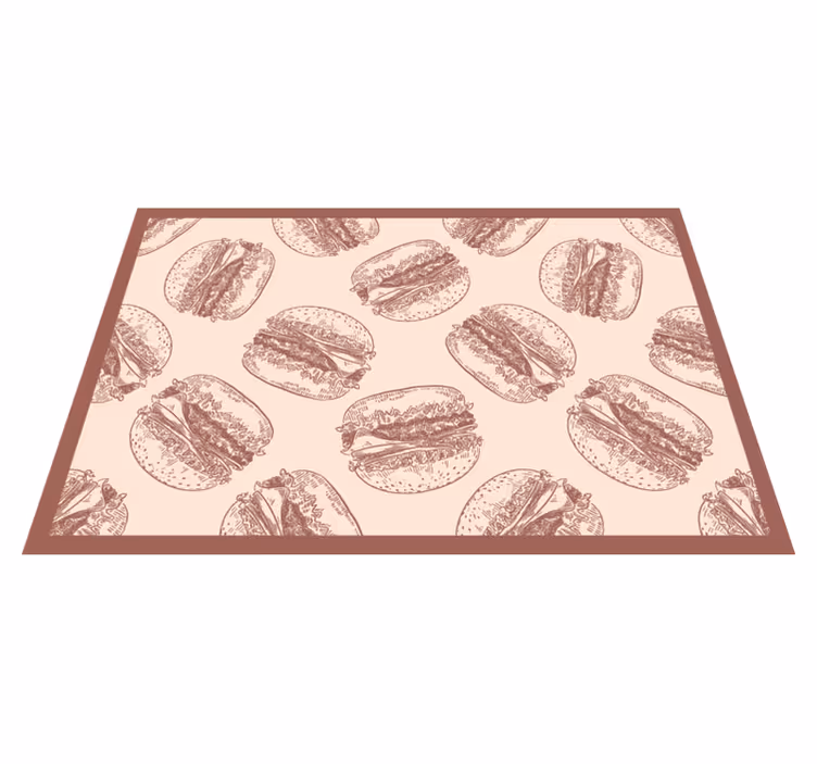 Vinyl Teppich Tiere burger illustrationen - TenStickers