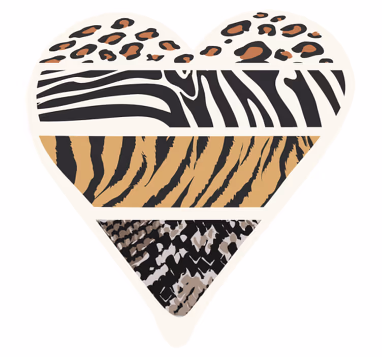 Vinylteppich Animal Print Tierdruck mit herz - TenStickers