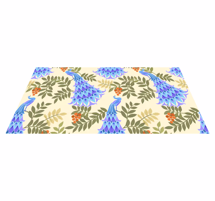 Vinyl Teppich Blumen blumen-pfau-thema - TenStickers