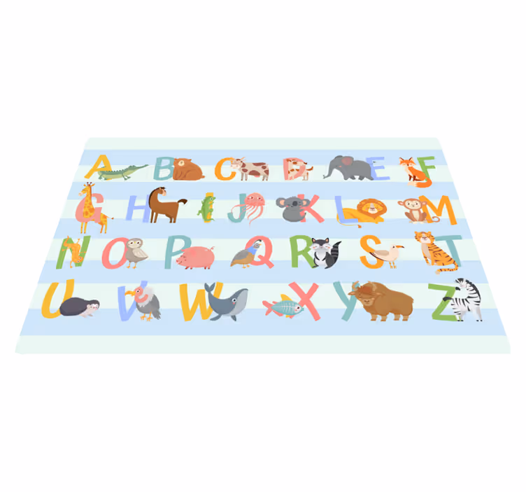 Vinylteppich kindlich alphabet-tierparade - TenStickers