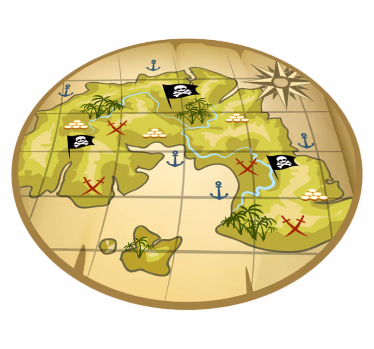 Vinylteppich kindlich Piratenschatzkarte - TenStickers