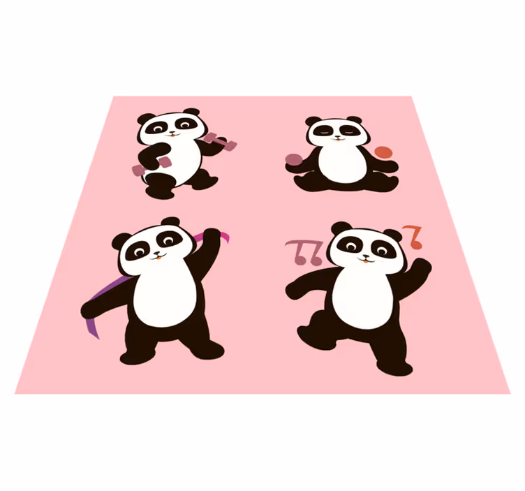 Vinyl Teppich Kinder panda tanz motiv - TenStickers