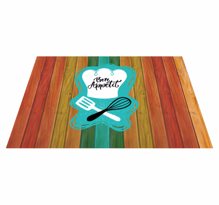 Vinyl Teppich Spruch guten appetit-emblem - TenStickers