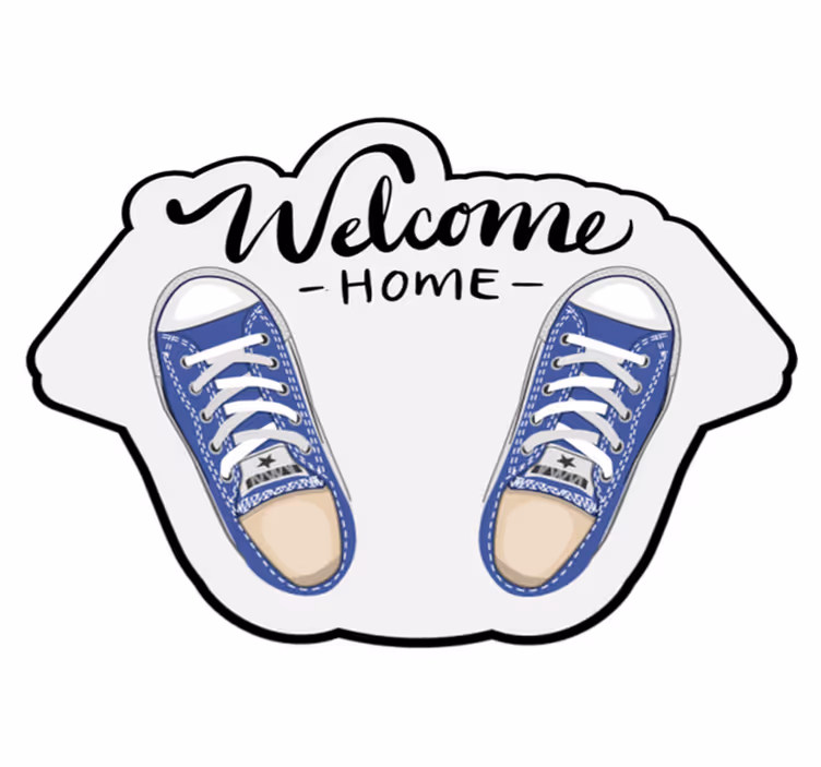 Vinyl Teppich Spruch willkommen schuhe - TenStickers