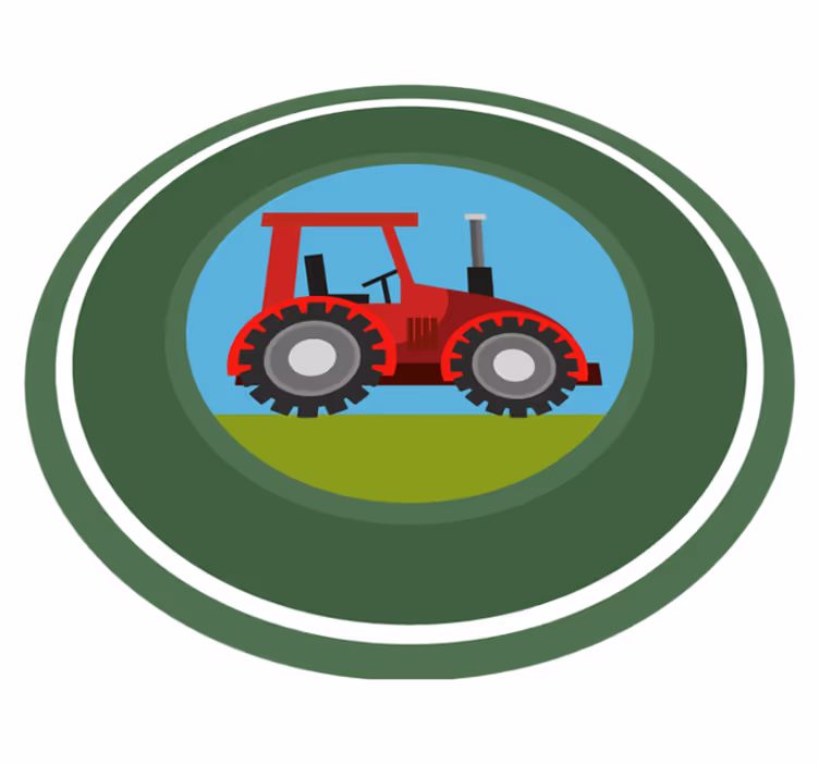 Vinylteppich kindlich Grüner kreis traktor - TenStickers