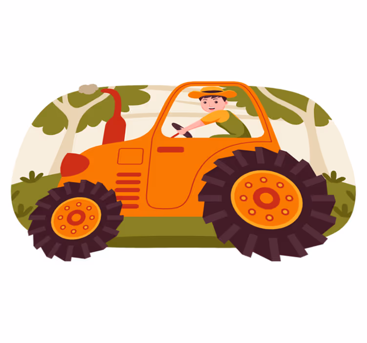 Vinyl Teppich Kinder verspielte traktor-bilder - TenStickers