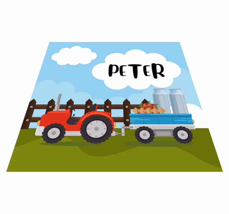 Vinylteppich mit Name Personalisierter name im cloud-traktor - TenStickers