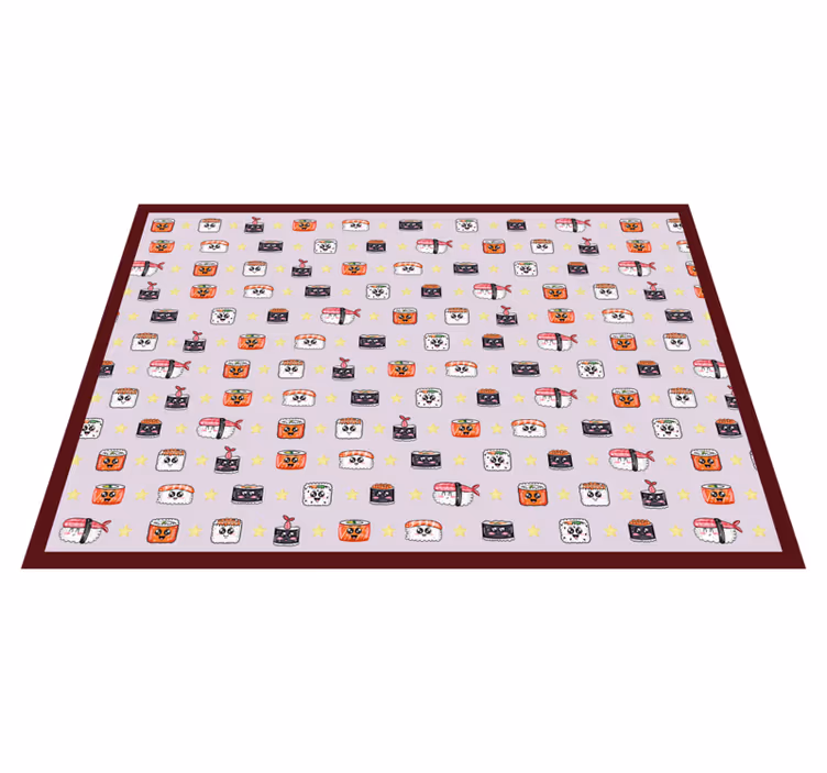 Vinyl Teppich Kinder sushi-cartoon-muster - TenStickers