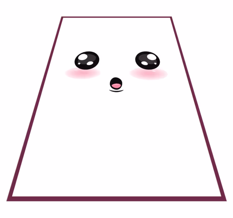 Vinyl Teppich Kinder süßes kawaii-gesicht - TenStickers