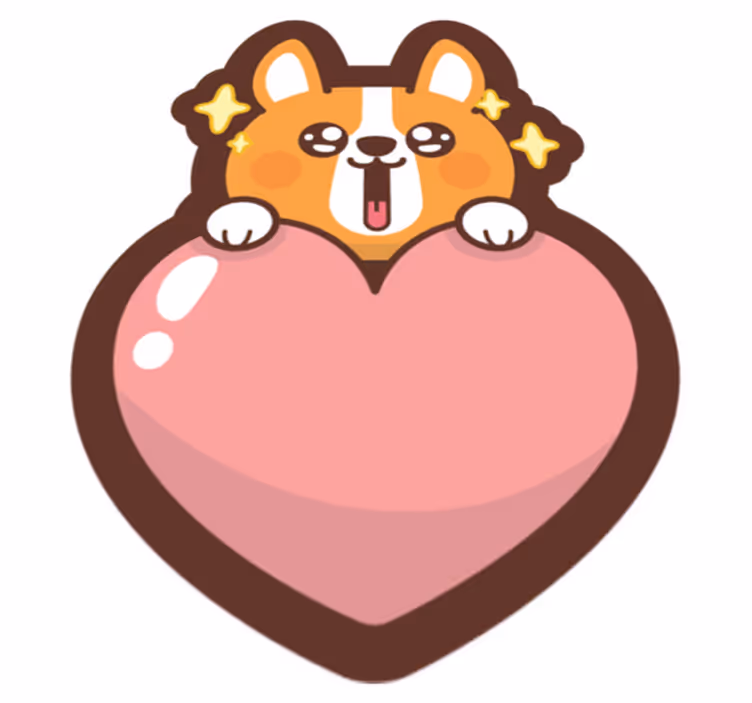 Vinylteppich kindlich corgi-herz-abbildung - TenStickers