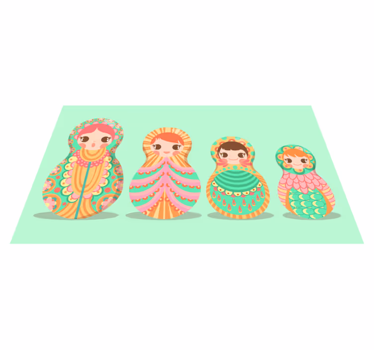 Vinylteppich kindlich Russische puppe tupfen - TenStickers