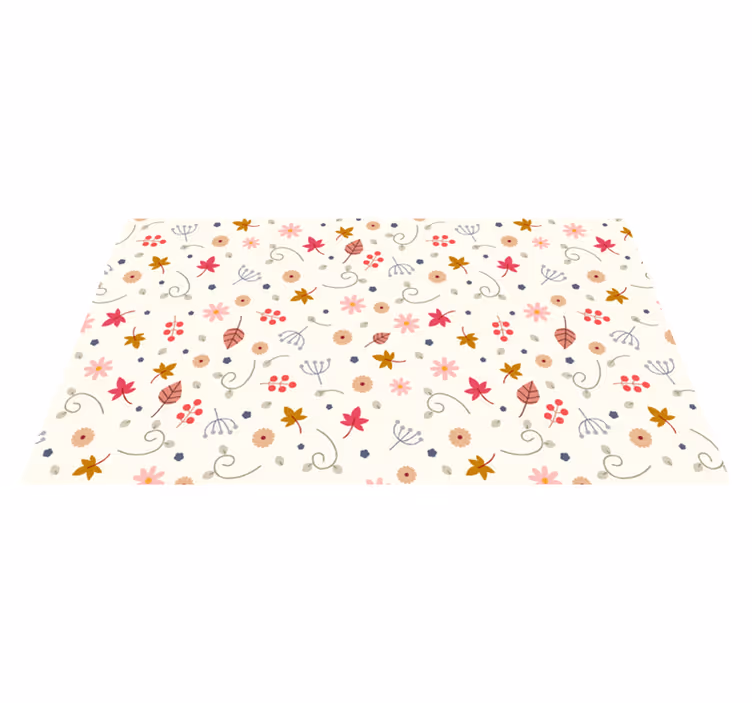 Vinyl Teppich Blumen akzent mit blumenmuster - TenStickers